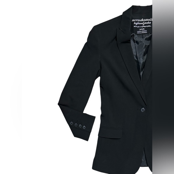 NORMA KAMALI Blazer Black Boyfriend Cut Jacket - Size Small - Picture 4 of 7